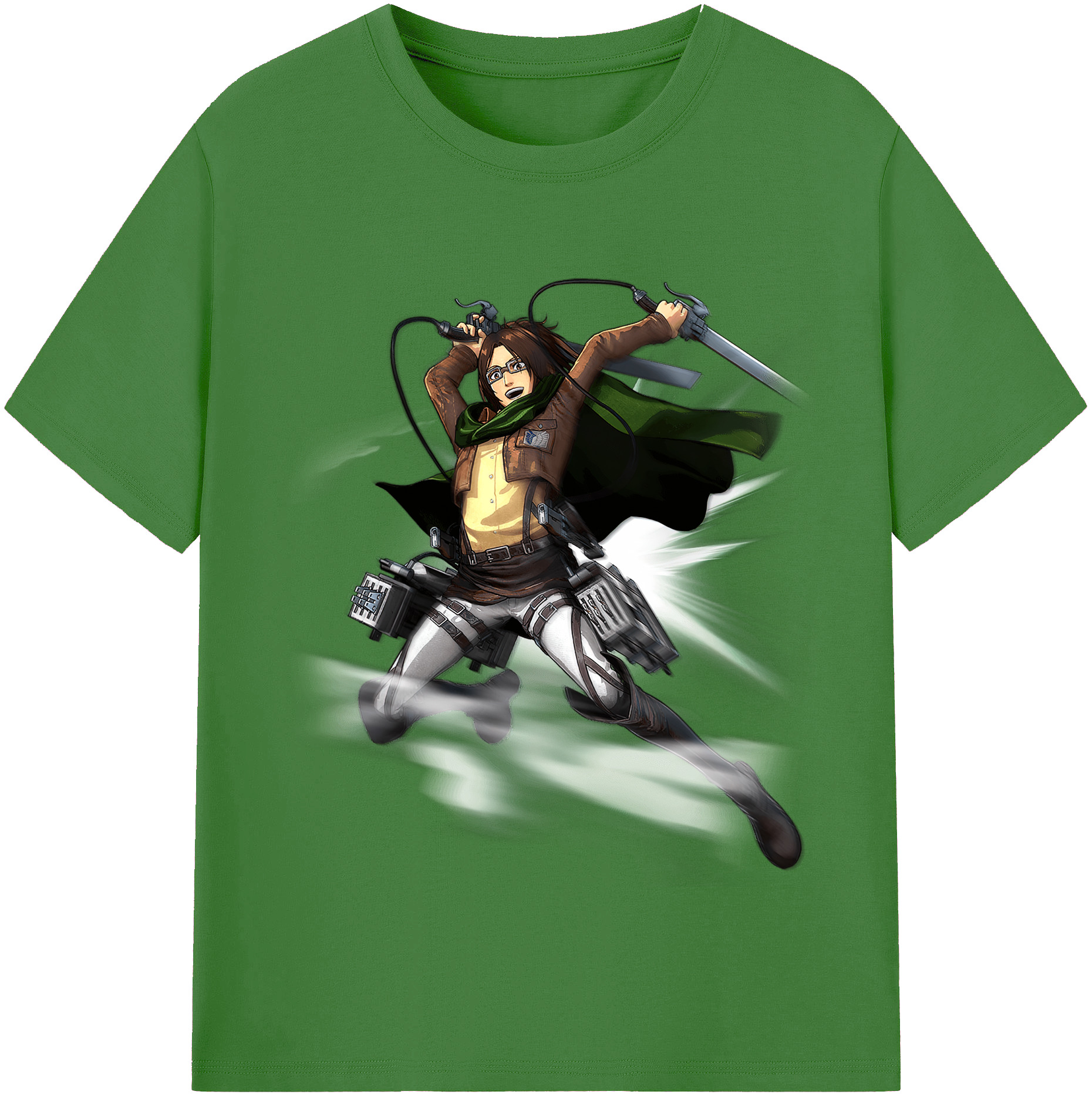（画像用） 進撃の巨人 ハンジ·ゾエ Attack on Titan Hanji Zoe レディースカジュアルプリントTシャツ（綿100％）